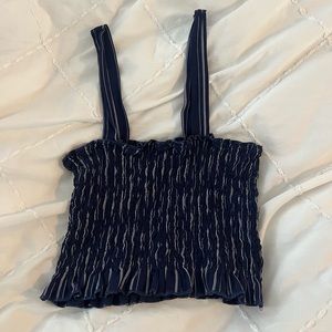 L.A. Hearts Pacsun navy striped smocked top
